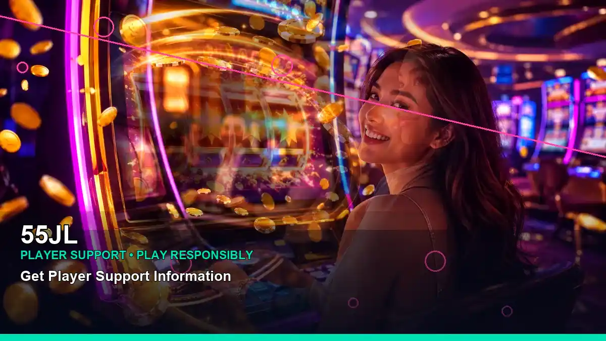 55JL Ocean Lord gaming page with an adult casino host and vibrant reel-style visual design