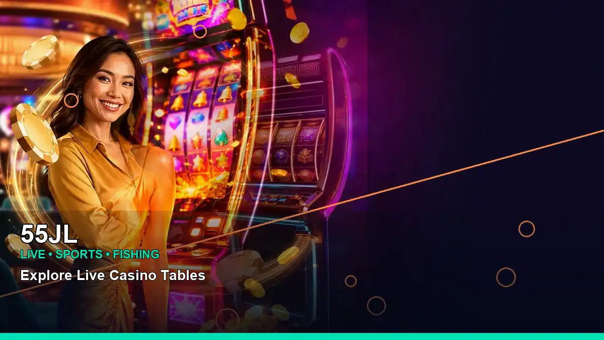 55JL casino cashback feature artwork arranged in a left-framed layout for Philippine players.
